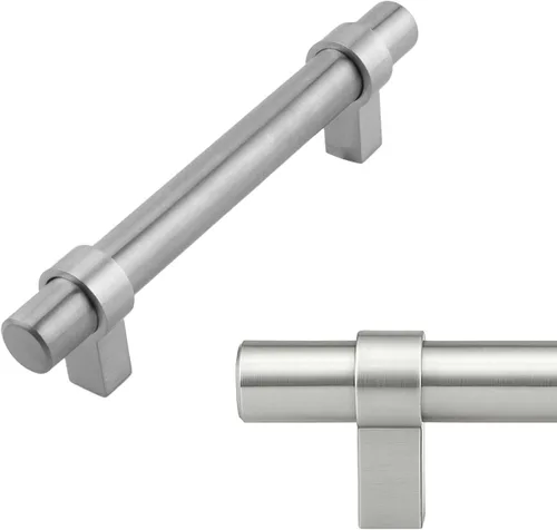 Vista 22 de Modket Paquete de 1 manija estilo barra europea de oro cepillado para gabinete de acero inoxidable 304 de 2 pulgadas