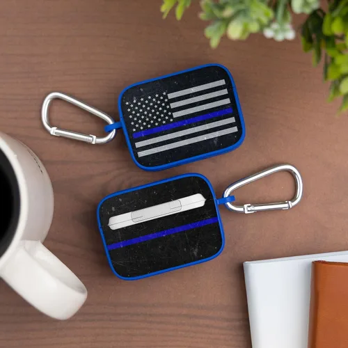 Vista 4 de AFFINITY BANDS Funda HDX de aplicación de la ley compatible con Apple AirPods Pro (línea azul delgada)