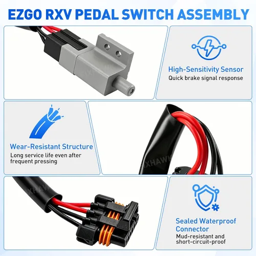 Vista 4 de Acelerador de carrito de golf y pedal de freno para EZGO RXV Gas & Electric