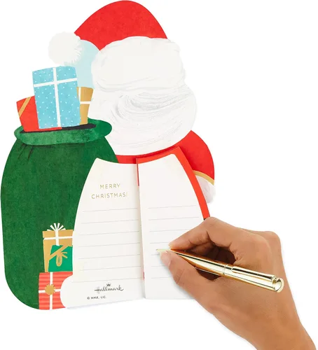 Vista 6 de Hallmark Paper Wonder - Tarjeta de Navidad con diseño de panal desplegable (Santa Claus)