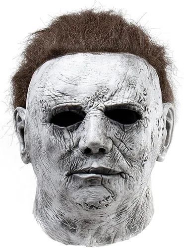 Vista 2 de Máscara de látex para cosplay de Halloween Michael Myers de cara completa color gris