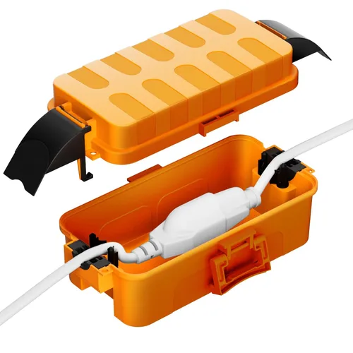 Vista 14 de IP55 Pequeña caja eléctrica al aire libre impermeable, para regleta Inner 5.9 x 3.2 x 1.8inch, Extension Cord Cover with Detachable Awning Covers