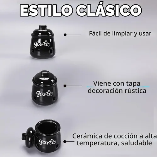 Vista 6 de Mini recipiente de cerámica para encimera (color negro)