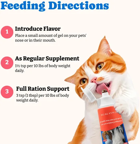 Vista 7 de Gel nutricional de calostro bovino para perros y gatos - Suplemento alto en calorías para perros y gatos, apoya el apetito por los gatos, apoyo