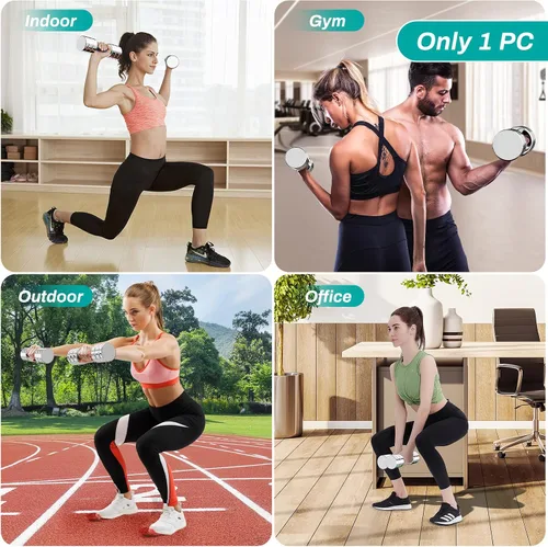 Vista 8 de LIFERUN Single Steel Adjustable Dumbbell, 5/10/15lb Free Weight Single Dumbbell, Non-Slip and Comfortable Foam Handle, Adjustable Single Dumbbell