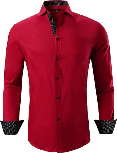 Vista 12 de Alex Vando - Camisa para hombre de manga larga con ajuste regular 06 negro