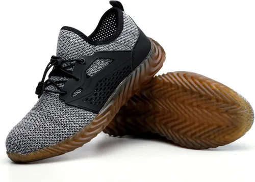 Vista 22 de SUADEX Zapatos deportivos con punta de acero para hombres y mujeres, indestructibles, ligeros, cómodos, antideslizantes, puntera compuesta