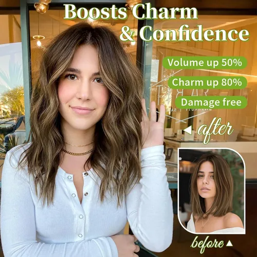 Vista 3 de KooKaStyle - Extensiones de cabello con hilo invisible, diadema transparente, ajustables, 4 clips fijadores, cabello largo y ondulado de 12