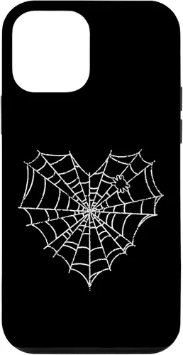 Vista 16 de iPhone 16 Halloween Spider Web Disfraz lindo corazón araña funda