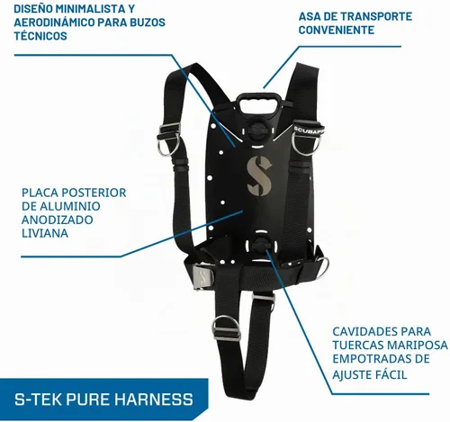 Vista 3 de SCUBAPRO Arnés S-Tek Pure con placa trasera de aluminio