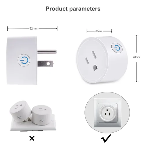 Vista 6 de Mini enchufe inteligente WiFi con control de voz remoto y Alexa, funciona con Google Assistant IFTTT, aplicación inteligente Tuya con temporizador