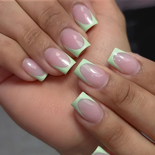 Vista 11 de 30 Uñas Postizas de Punta Francesa Negra a Presión, Uñas de Almendra Cortas para Presionar, Uñas Postizas Cortas en Forma de Almendra, Uñas