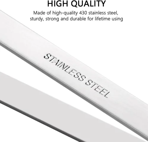 Vista 3 de 2 Pieces Fish Bone Tweezers, Stainless Steel Flat and Slant Tweezers Pliers Remover Tool (4.6") (Pack of 2)