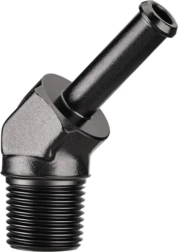 Vista 10 de EVIL ENERGY Adaptador de Conexión de Púa de Manguera 1/2" NPT Macho a 1/2" 45 Grados de Aluminio Negro