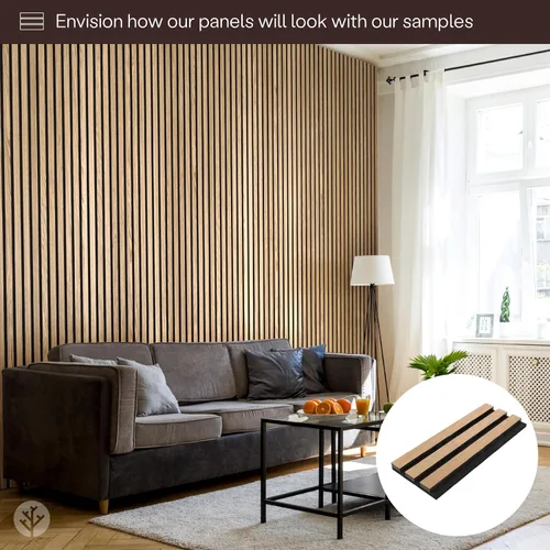 Vista 3 de WVH Slatpanel - Paneles de pared de madera acústica para pared y techo (6 x 4 x 0.78 pulgadas), panel texturizado 3D para decoración de pared