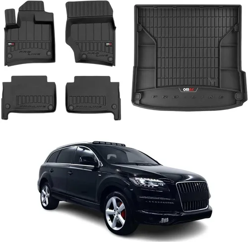Vista 13 de OMAC Tapetes Premium para cajuela para Audi Q7 2007-2015, todo clima, de gran resistencia, color negro