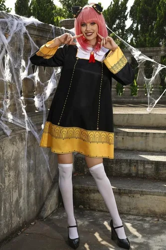 Vista 4 de Maisolly Disfraz de anime de Halloween para mujer, traje de cosplay con tocado