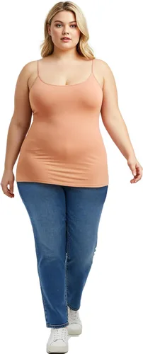 Vista 259 de Emmalise Camisola larga casual básica para mujer, con tirantes ajustables, top en capas