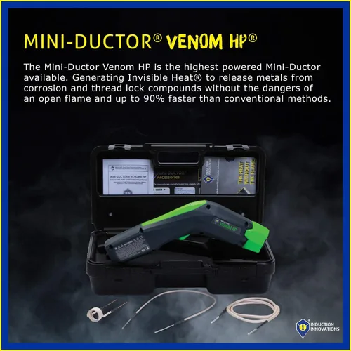 Vista 5 de Induction Innovations - Mini-Ductor Venom HP (MDV-787) - Calentador de inducción portátil con 3 bobinas básicas, estuche resistente para transportar
