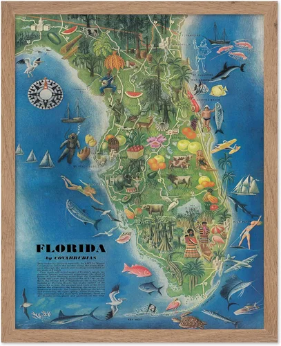 Vista 38 de Poster Master Póster retro de viaje con mapa monumental vintage de Florencia, arte italiano, gran regalo para hombres, mujeres, amantes