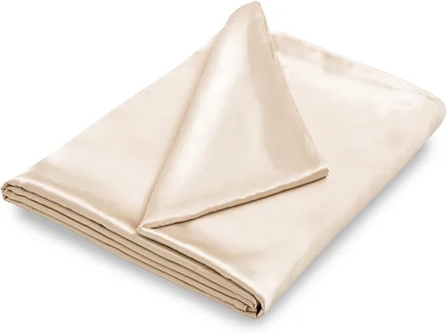 Vista 6 de NSGZ Funda de edredón de 48 x 72 pulgadas para manta con peso, funda de manta de satén con peso extraíble y sedosa con 8 lazos y cierre seguro