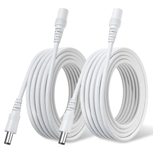 Vista 11 de Paquete de 2 cables de extensión de cobre puro de CC de 3 pies/3.3 ft, universal de 0.217 in x 0.083 in, enchufe hembra a macho, cable de 12 V