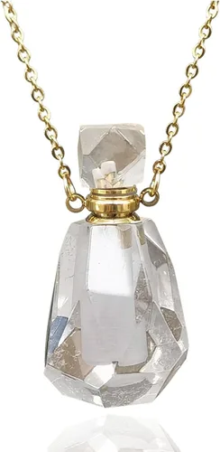 Vista 20 de Perfume Bottle Necklace Heart Shape, Amethyst Necklace Healing Crystal for Women, Essential Oil Diffuser Bottle Necklace Jewelry for Liquid
