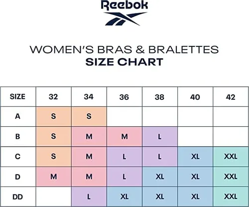 Vista 6 de Reebok Sujetador para mujer, sin costuras, de rendimiento (2 unidades)