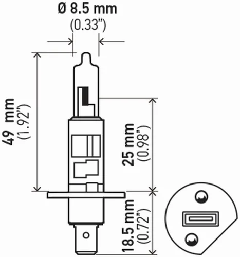 Vista 3 de Hella - Foco de alto rendimiento H1 de 2.0 TB, 12 V, 55 W, paquete de 2