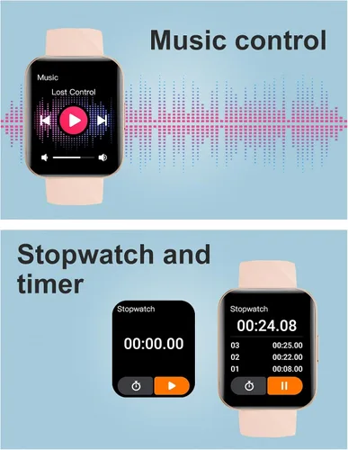 Vista 7 de Relojes inteligentes para hombres y mujeres (respuestas/hacer llamadas) compatibles con teléfonos iPhone Android, reloj inteligente de 1.85 Rosa