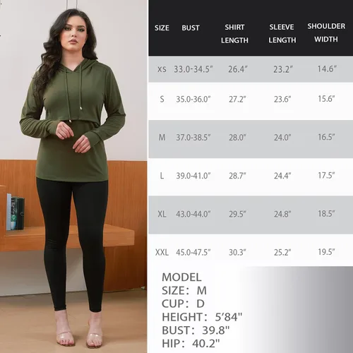 Vista 14 de GINKANA Sudadera con capucha para mujer, manga larga, lactancia materna, ropa casual
