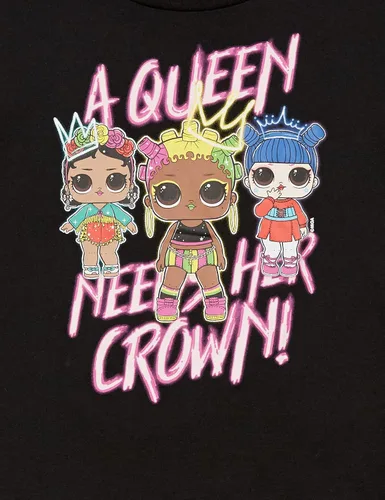 Vista 3 de L.O.L. Surprise! Linda camiseta Queen Needs Her Crown para niñas y niñas, paquete de 2