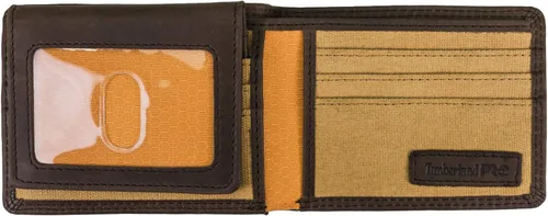 Vista 4 de Timberland PRO Men's Leather RFID Wallet with Removable Flip Pocket Card Carrier