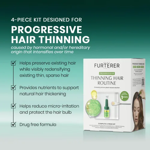 Vista 2 de Suero concentrado progresivo trifásico de René Furterer para el adelgazamiento del cabello hereditario y hormonal - Sin medicamentos - Línea