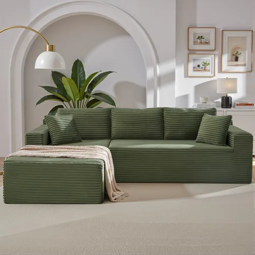 Vista 19 de Sofá seccional modular de 110", sofá seccional Cloud con asiento profundo, sofás tapizados sin huesos para sala de estar, sofá modular moderno
