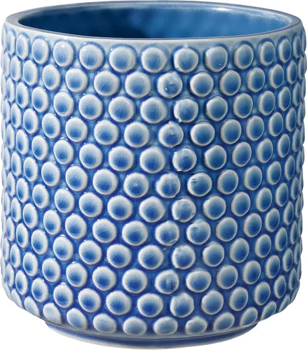 Vista 11 de Bloomingville Maceta de cerámica – Maceta negra de 5 pulgadas con lunares – Maceta moderna de cerámica con esmalte agrietado – Sin agujeros de Negro