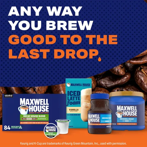 Vista 9 de Maxwell House Blend Descafeinado - Cápsulas de café K-Cup de tostado medio, mezcla de la casa (Caja de 84 cápsulas)