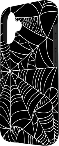 Vista 2 de iPhone 16 Spider Web Halloween Pattern Spooky on Black Case