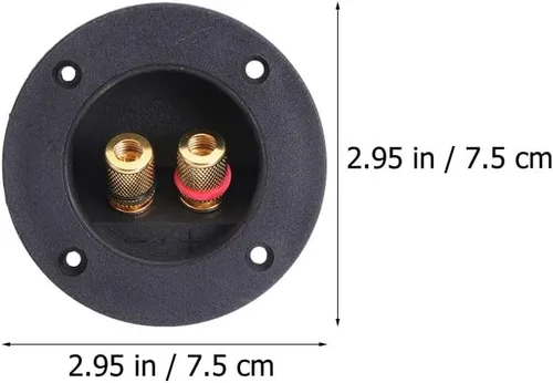 Vista 7 de 10 terminales de caja de subwoofer de 2 vías: caja de altavoz de conectores con resorte de empuje de placa dorada redonda de doble encuadernación