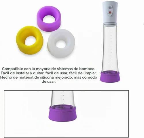 Vista 2 de 3 piezas de anillo de bomba de pene de silicona para hombre, accesorios extensores de pene, accesorios para extensor de erección de pene, repuesto