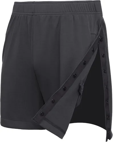 Vista 3 de Deyeek Pantalones cortos para hombre, pantalones cortos de recuperación de rodilla con bolsillos para hombre, adaptativos, posteriores a la cadera