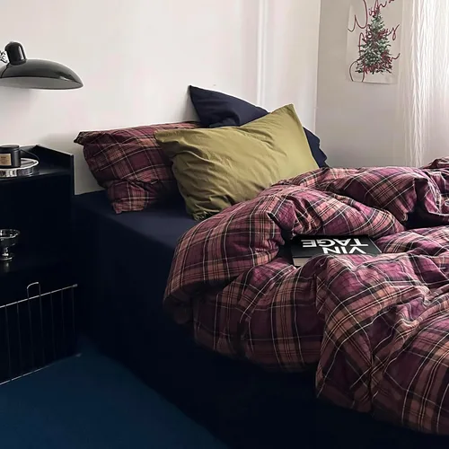 Vista 108 de mixinni Juego de funda de edredón vintage a rayas, tamaño twin, juego de ropa de cama de 3 piezas, 100% algodón lavado, suave y transpirable, funda
