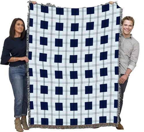 Vista 25 de Pure Country Weavers - Manta a cuadros Black Watch Tartan - Tapicería de regalo tejida con patrones, de algodón - Fabricada en Estados Unidos (72x54)