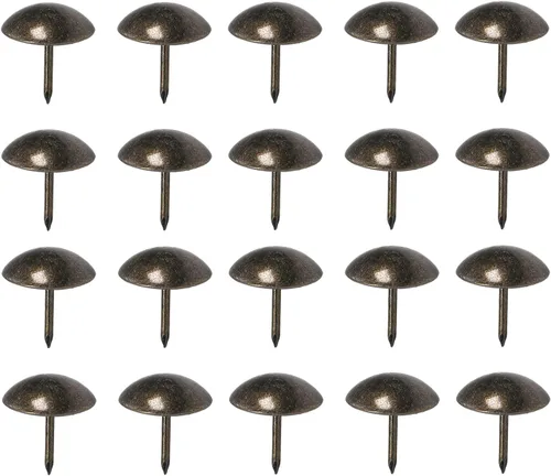 Vista 18 de MroMax 120 tachuelas de clavos para tapicería de 0.47 pulgadas de diámetro, hierro de estilo vintage, de metal, redondos, de 0.67 pulgadas de altura