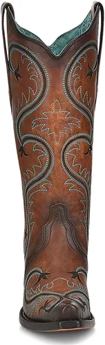 Vista 3 de Corral Boots Mujeres Milagro Bordado Snip Toe Casual Botas Mid Becerro Tacón Bajo 1-2" - Marrón, Marrón