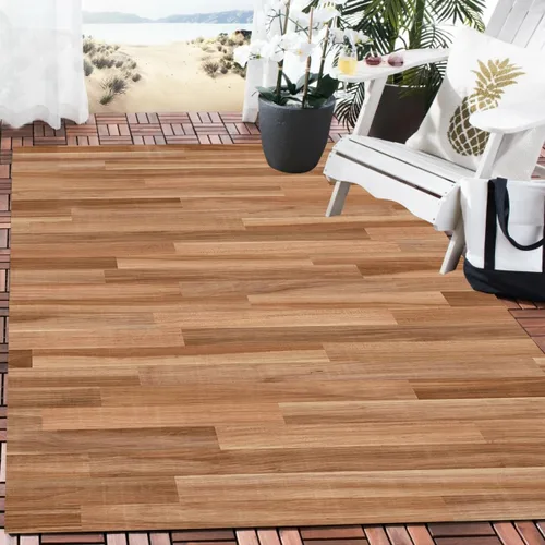 Vista 12 de Alfombra rústica impermeable de grano de madera de 2 x 3 pulgadas, color gris marfil, alfombra reversible de lana suave con estampado de tablero
