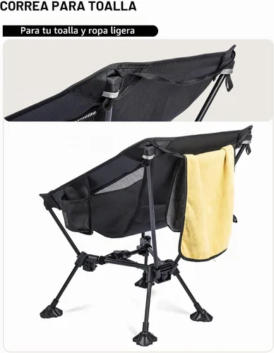 Vista 5 de WildCall Silla de camping plegable ligera, silla antihundimiento