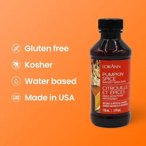 Vista 8 de LorAnn Pumpkin Spice Bakery Emulsion - Emulsión de panadería de especias de calabaza, botella de 4 onzas