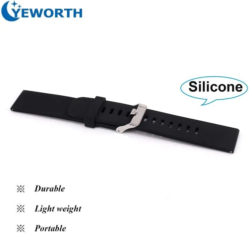 Vista 2 de Correa de silicona para Samsung Galaxy Gear 2 R380, Neo R381, Live R382, LG G Watch W100/W110/W150, Asus Zenwatch y Pabble Time Ticwatch Smart Watch