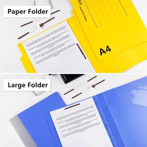 Vista 6 de IMLIKE - 100 sujetadores de papel autoadhesivos de punta, capacidad de 2 pulgadas, base de 2.75 pulgadas para carpetas de papel o archivos, marrón